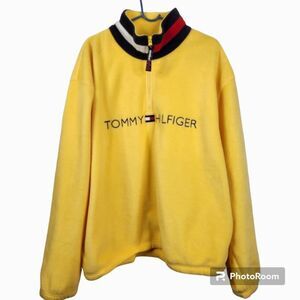 Tommy Hilfiger 04 Mens Y2K 1/4 Zip Mock Neck Pullover Fleece Size XL